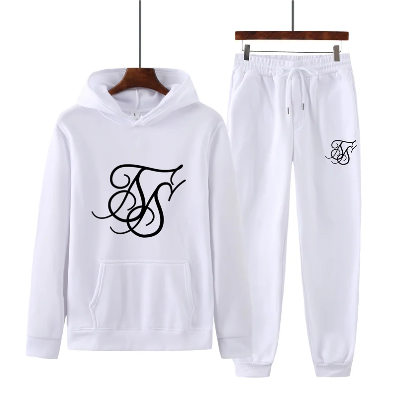 

2021SikSilk Spring Autumn Hoodie + Sweatpants Hooded Set Multicolor Men's Women's Couples High-Quality Cotton Essential Hoodie+1