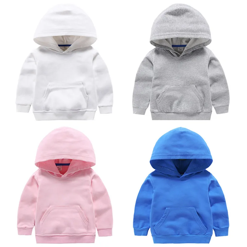 

Детская весенне-осенняя толстовка, хлопковый однотонный топ для мальчиков и девочек, детская повседневная одежда с длинным рукавом, топы с ...