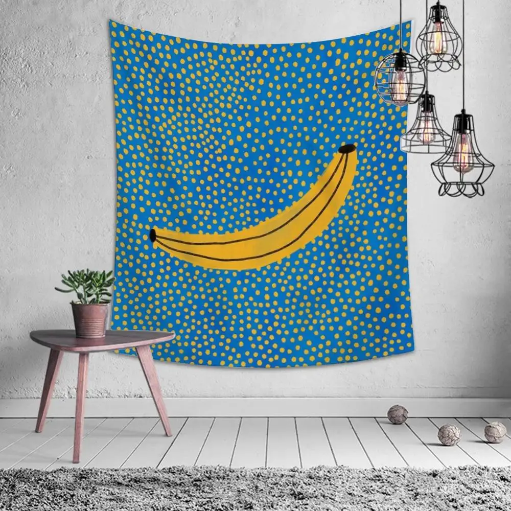 

Cartoon Banana Pattern Tapestry Mandala Psychedelic Wall Hanging Boho Style Home Decoration