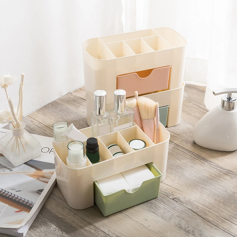 Пластиковая коробка для хранения органайзер макияжа ящики косметики офисных