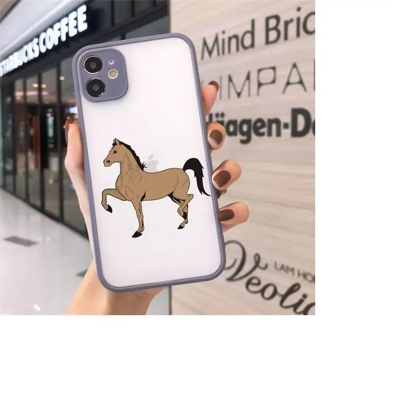 

Running horses Phone Cases matte transparent For iphone 7 8 11 12 plus mini x xs xr pro max cover