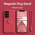 Чехол для Samsung A52, силиконовый чехол с кольцом-держателем для Samsung Galaxy A72 A32 S21 S20 FE A50 A70 Note 20 Ultra S21 Ultra