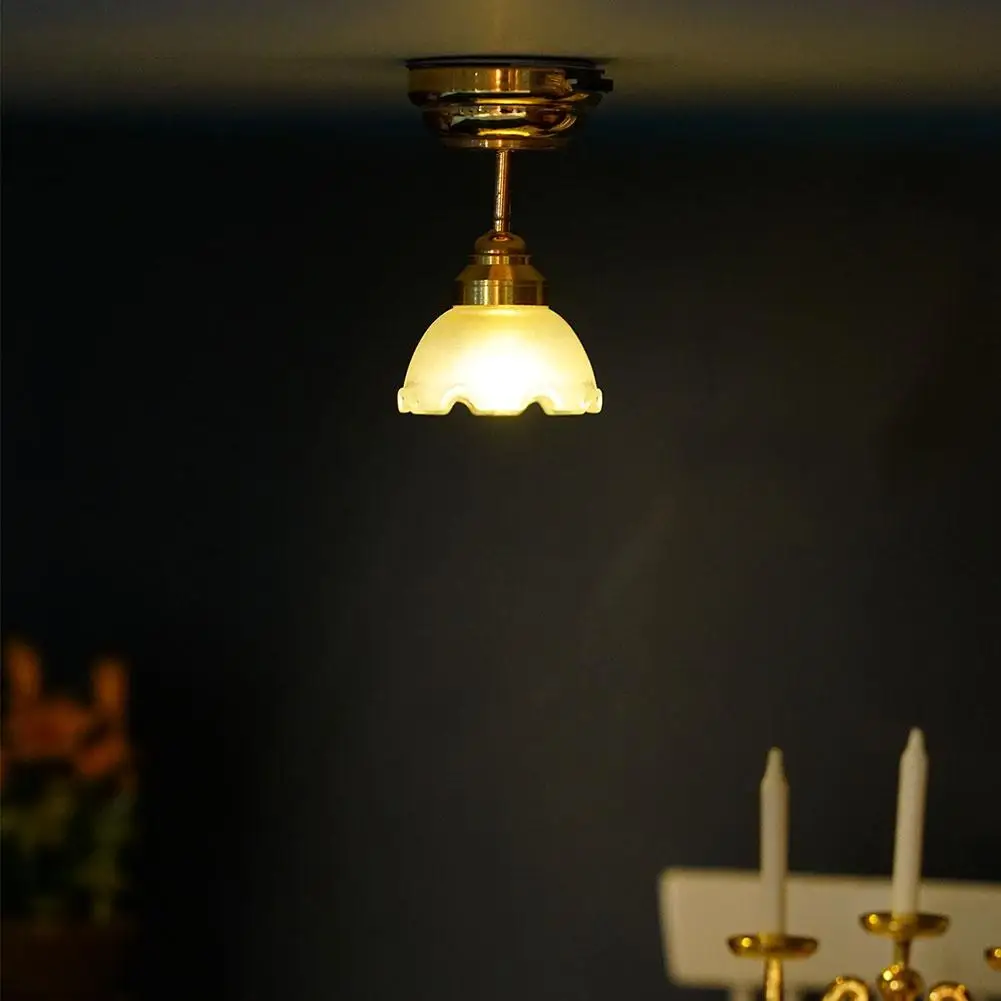 

Metal 1:12 Dollhouse Miniature Light Wall Light Lamp Model Decoration Doll House Accessories