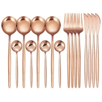 16pcs gold cutlery sets stainless steel tableware set knife fork coffee spoon flatware set dishwasher safe dinnerware set