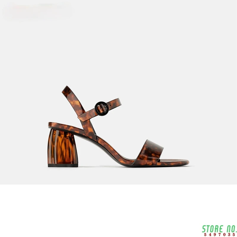 

summer women shoes women sandals ins high street vintage heels shoes woman heels Leopard sandals