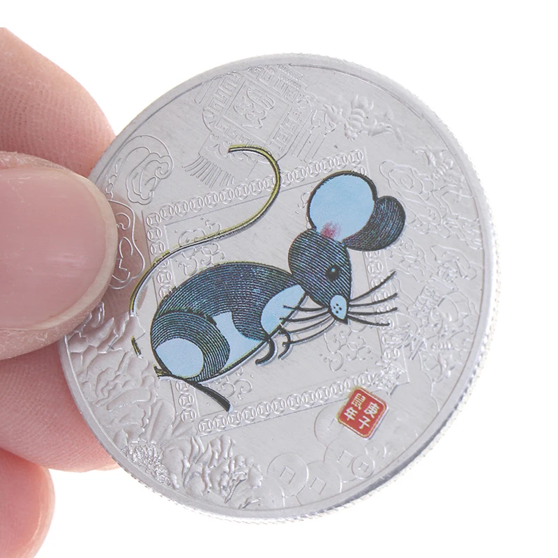 

2020 Gold / Silver Plated Year of the Rat Commemorative Coin Zinc Alloy Chinese Zodiac Souvenir Coins Collection Art Craft
