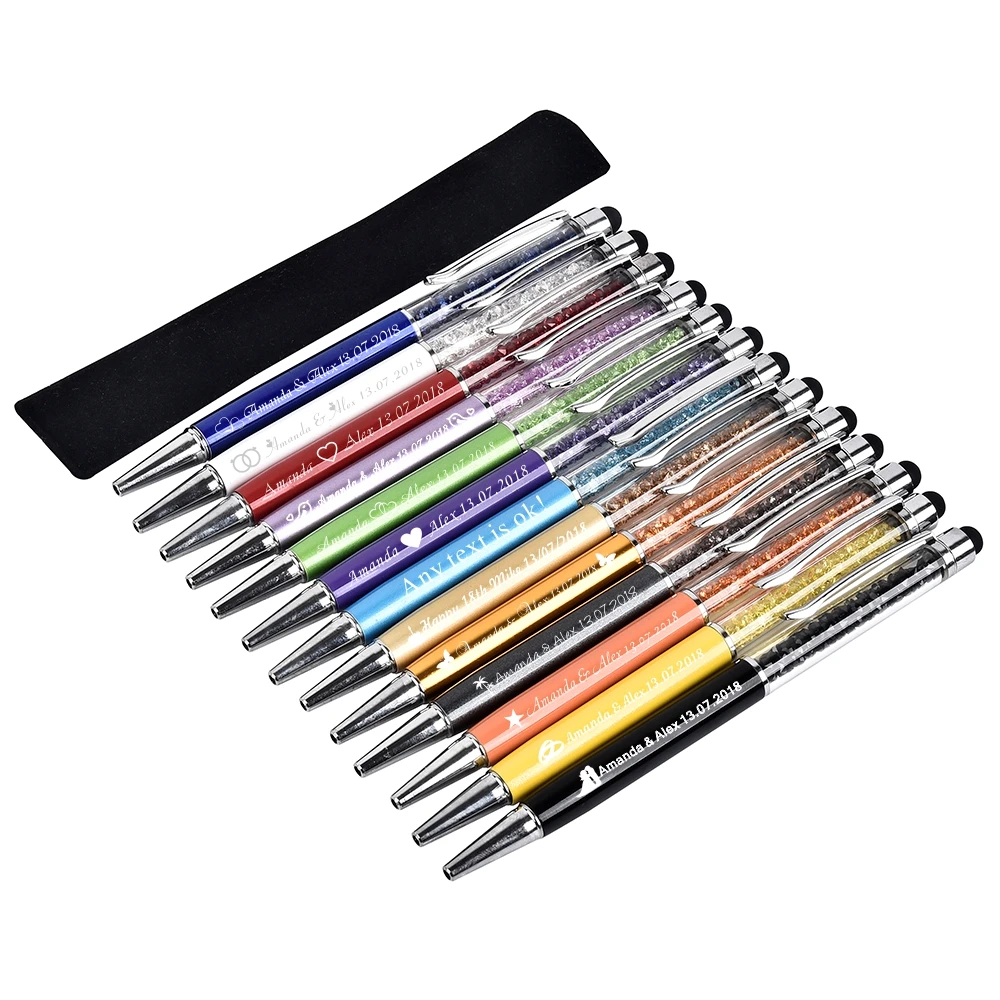 50 наборов персонализированный гравированный кристалл металлическая шариковая