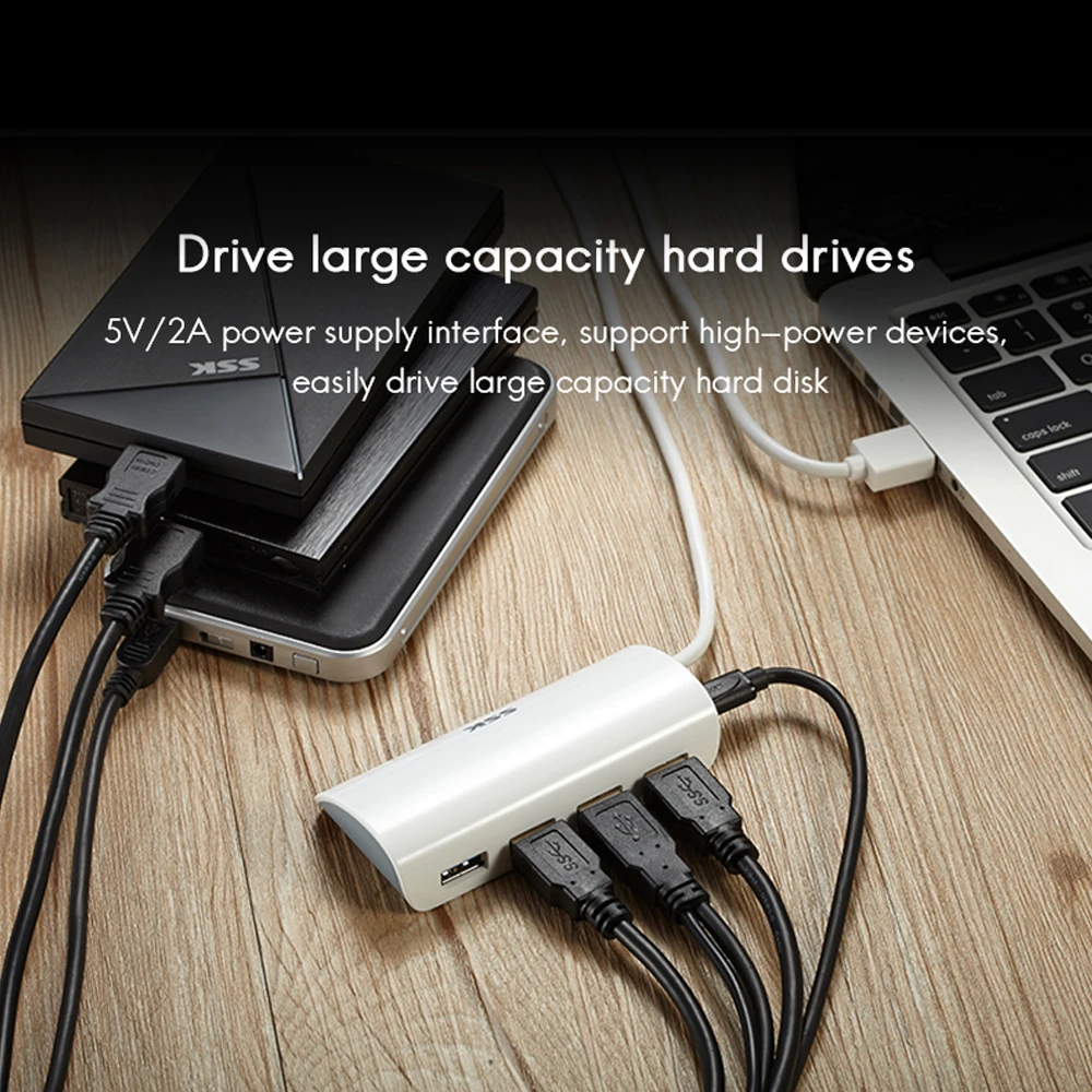 SSK Portable USB3.0 Hub High Speed 4 Port Usb USB Splitter Adapter Power Supply for Mac Tablet Laptop Notebook PC SHU808 | Компьютеры и