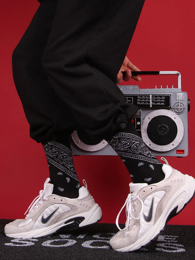 Уличные хип-хоп носки chinoisery с пейсли рэп западное побережье мужские в этническом