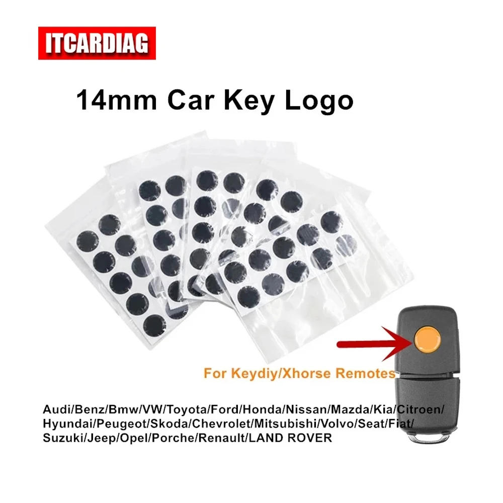 

5/10pcs Car Key Crystal Logo Sticker 14MM for KEYDIY KD/XHORSE VVDI Remote Control Key for BMW/Skoda/Nissan/Ford/Hyundai