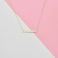 customized nameplate name necklace for women gold stainless steel name necklace cursive handmade jewelry festival best gifts