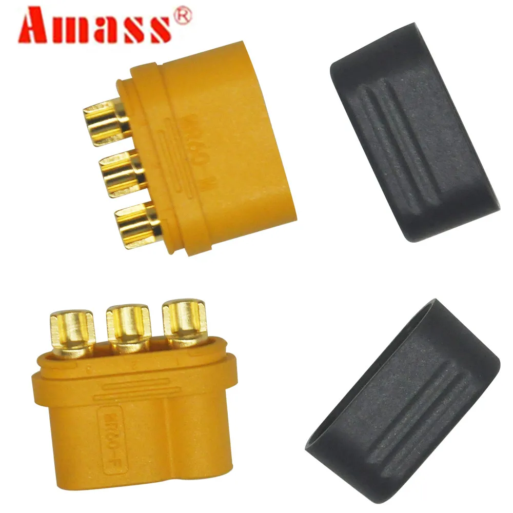 100pairs Amass MR60 Plug with Protector Cover 3.5mm 3 core Connector T plug Interface Sheathed for RC Model 50%off | Игрушки и хобби