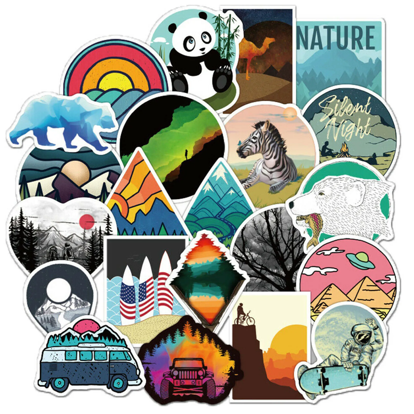 

50 Outdoor Skateboard Stickers Bomb Vinyl Laptop Luggage Decals Dope Sticker Lot