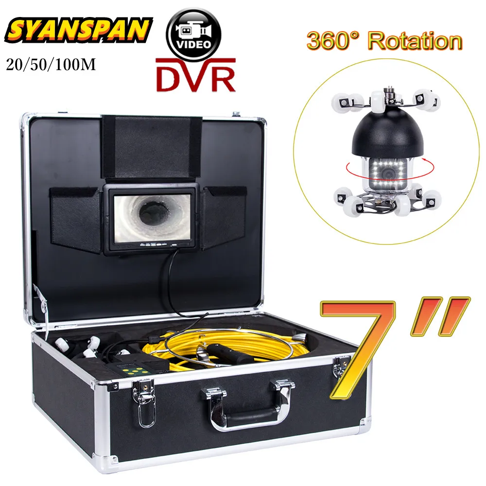 Видеокамера SYANSPAN для исследования труб 7 дюймов 8 ГБ DVR водосточная труба IP68