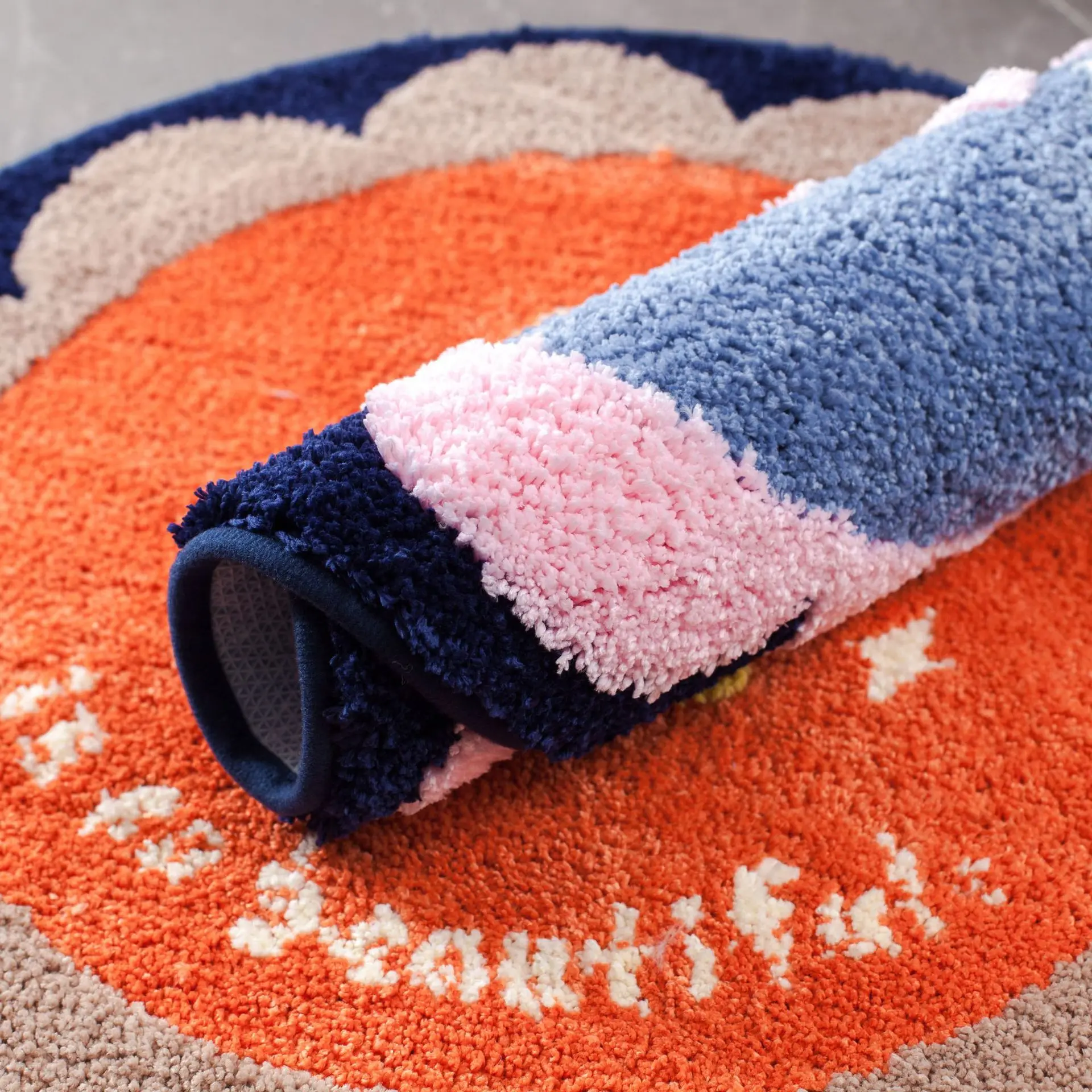 Флокирующий домашний круглый ковер для гостиной спальни прикроватный йоги