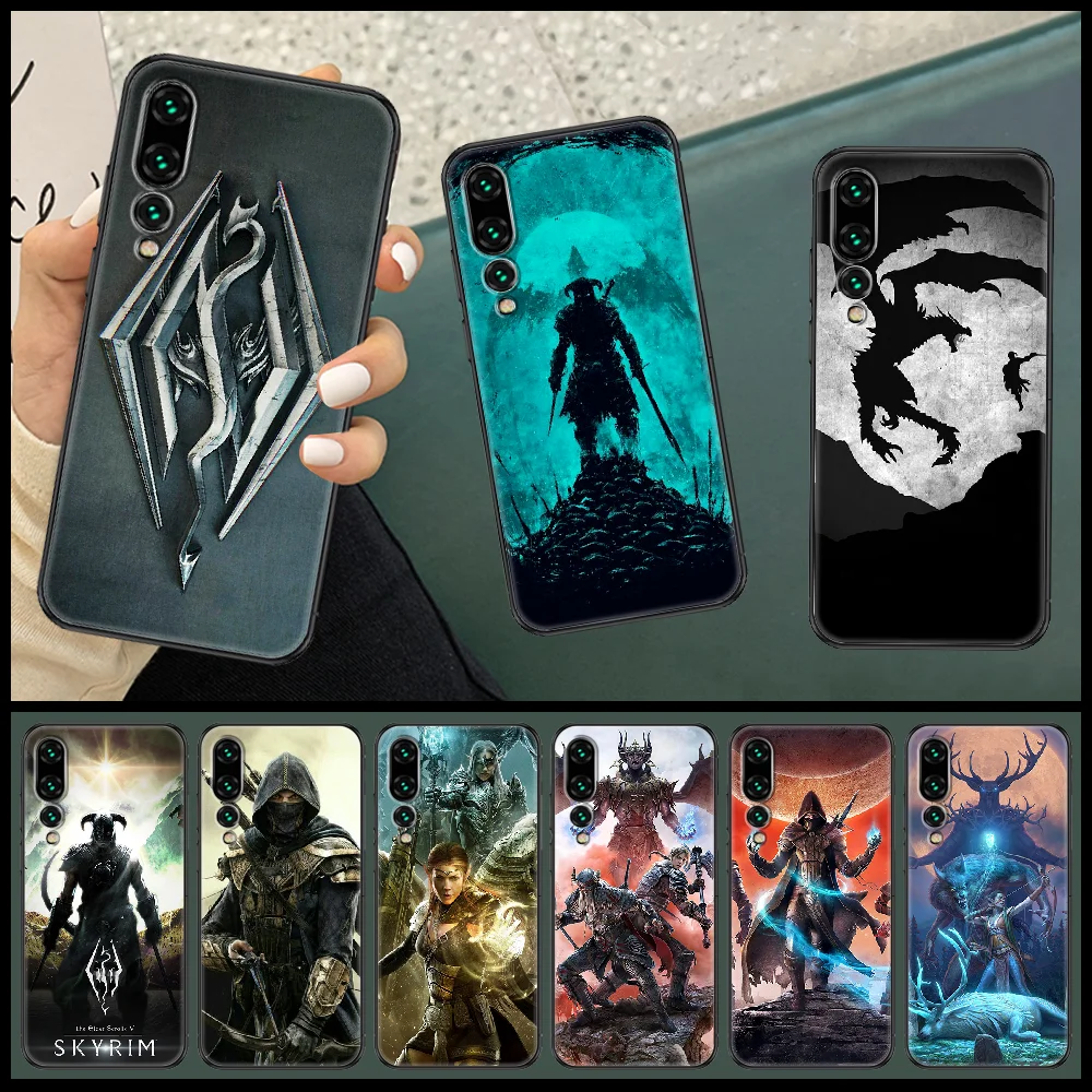 Чехол для телефона TES the elder свитки Huawei P Mate P10 P20 P30 P40 10 20 Smart Z Pro Lite 2019 Черный