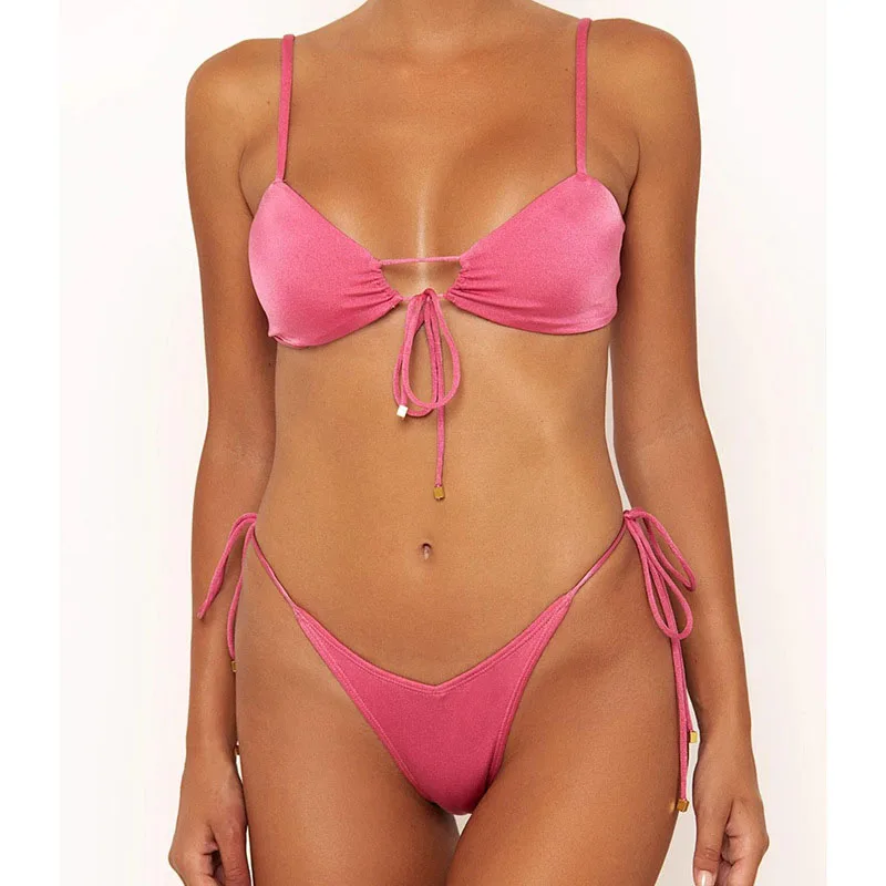 

Swimwear Ladies 2021 Sexy Leopard Print Bikini Women's Swimwear Tether Ladies Split Swimwear Sports Beach Swimwear Bikini Set