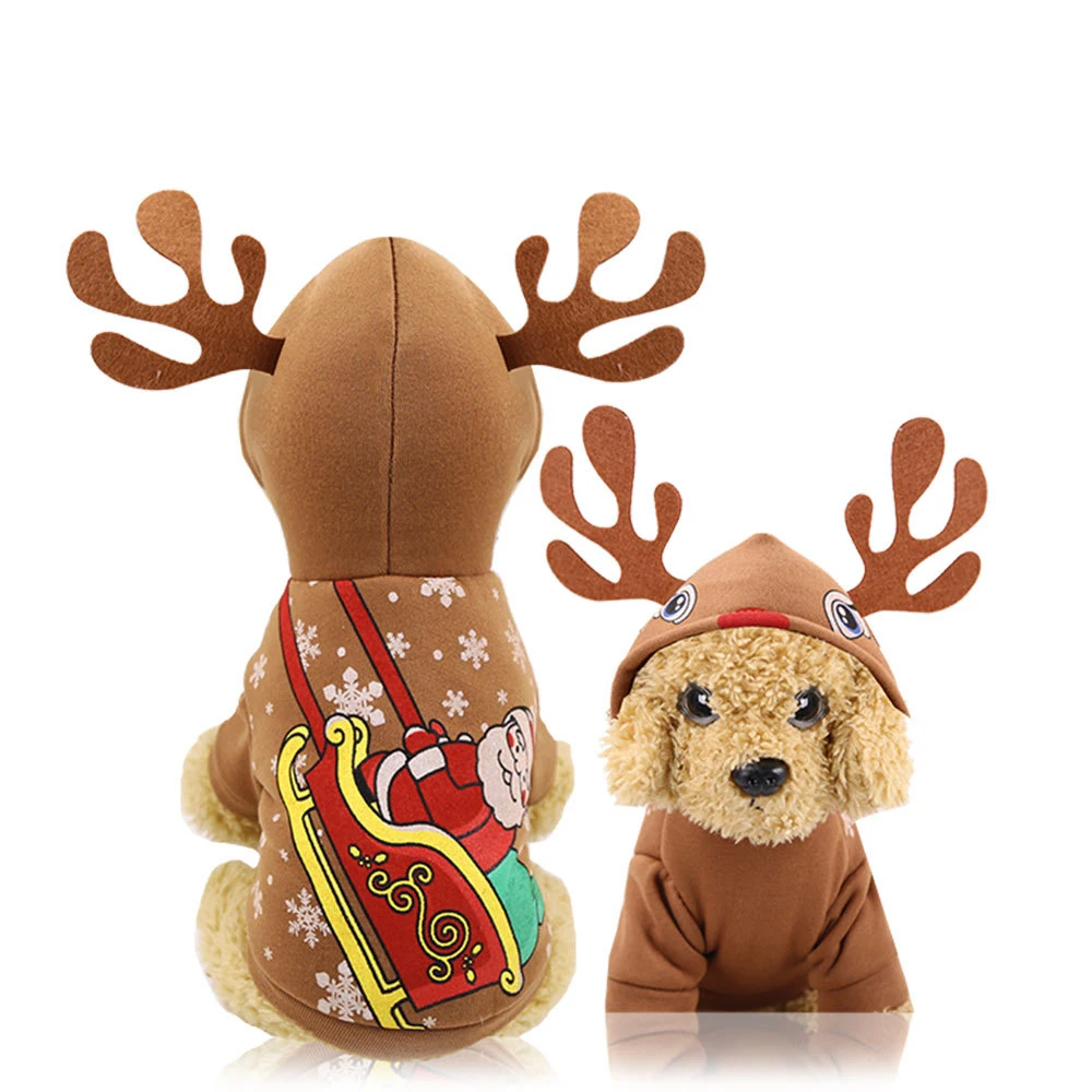 Толстовки с капюшоном для собак Рождественский фестиваль одежда и кошек сезон