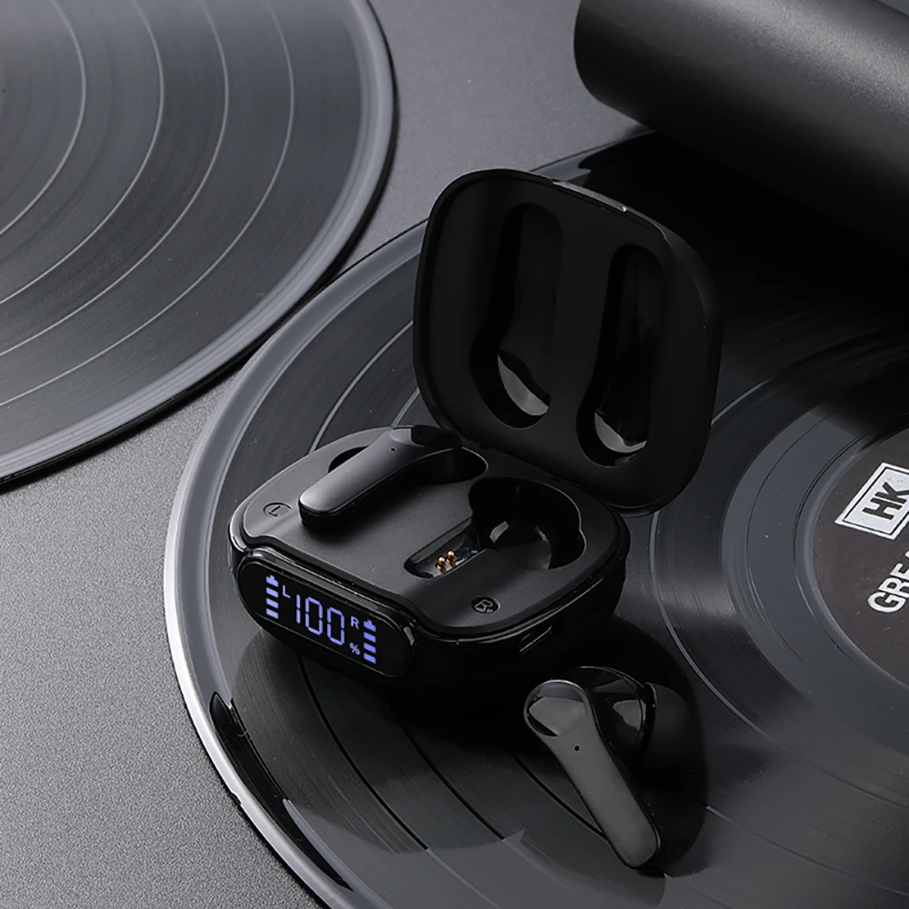 

L52 TWS wireless Bluetooth stereo space printing headset led earrings with charging box touch sports headset