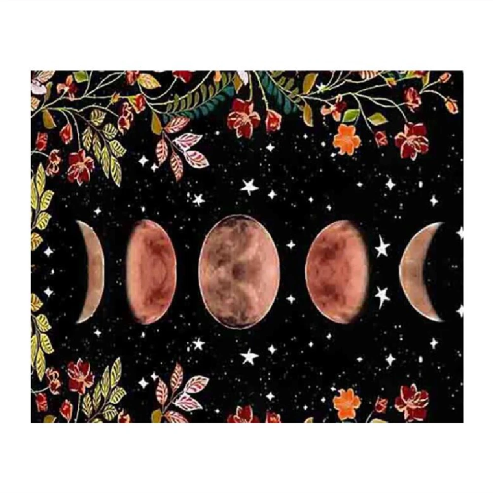 

Moonlight Garden Tapestry With Black Background Of Moon Flower Vine 1091