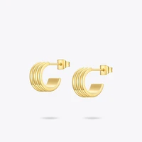 enfashion c shape cute stud earring for women gold color small line earrings 2021 stainless steel fashion jewelry brincos e1219