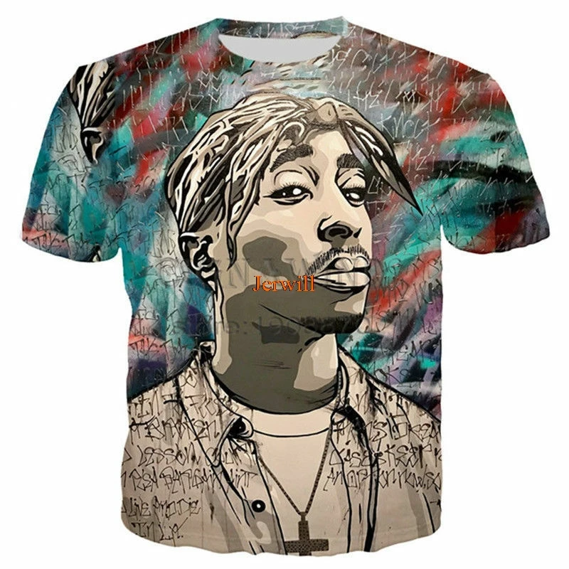 

Hip Hop 2tupac Funny 3D Print T-Shirt Womenmen's Short Sleeve Casual Plus Size