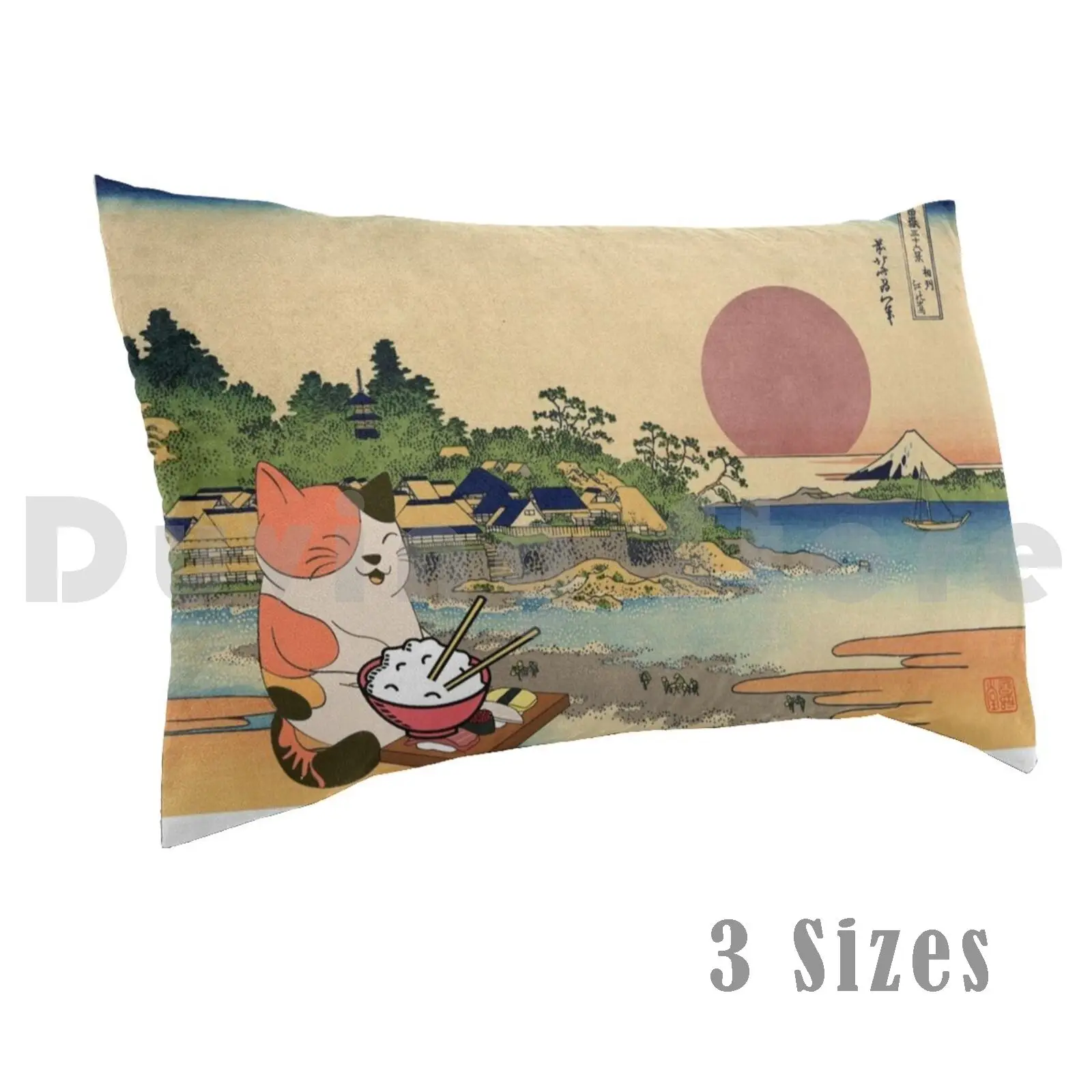 

Рамен, рисовая чаша, кошка Kawaii аниме тройник японский подарок Подушка Чехол Сделай Сам 50x75 пятнистый Кот рамен