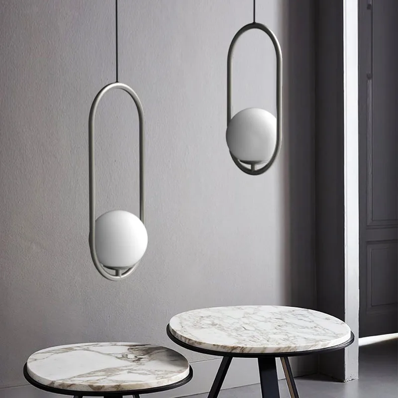 

2020 NEW LOFT industrial style restaurant chandelier Nordic personality creative coffee shop bar oval bed glass chandelier