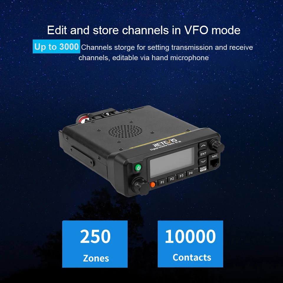 Retevis RT90 DMR цифровое мобильное радио gps СВЧ/УВЧ-трансивер двухдиапазонный 50 Вт Мобильная Автомобильная двухсторонняя радиостанция с программным кабелем