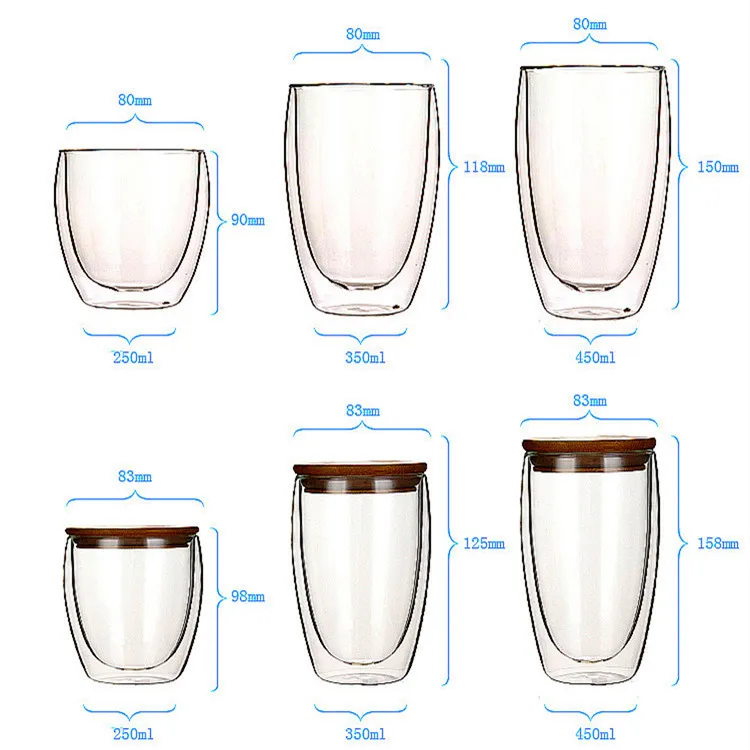 Индивидуальная стеклянная креативная кофейная чашка утолщенная офисная двойная