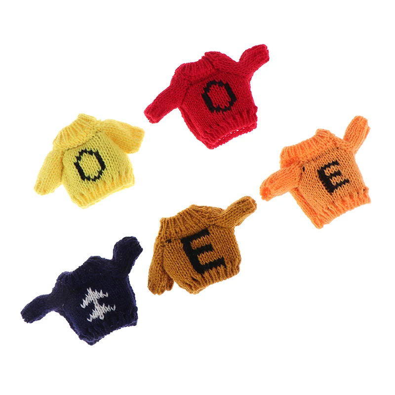 

High Quality 1Pc 1:6 1:12 Dollhouse Miniature Knitted Sweater For Dolls Clothing Accessory Baby Girls Gift