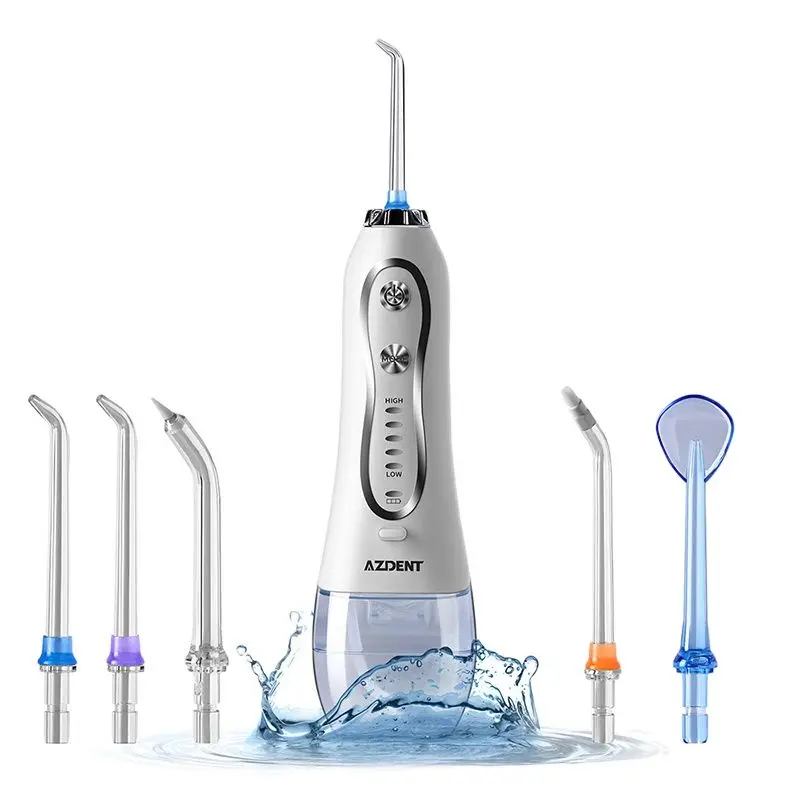 

AZDENT Newest HF-6 5Models Electric Oral Irrigator with Travel Bag Cordless Portable Water Dental Flosser