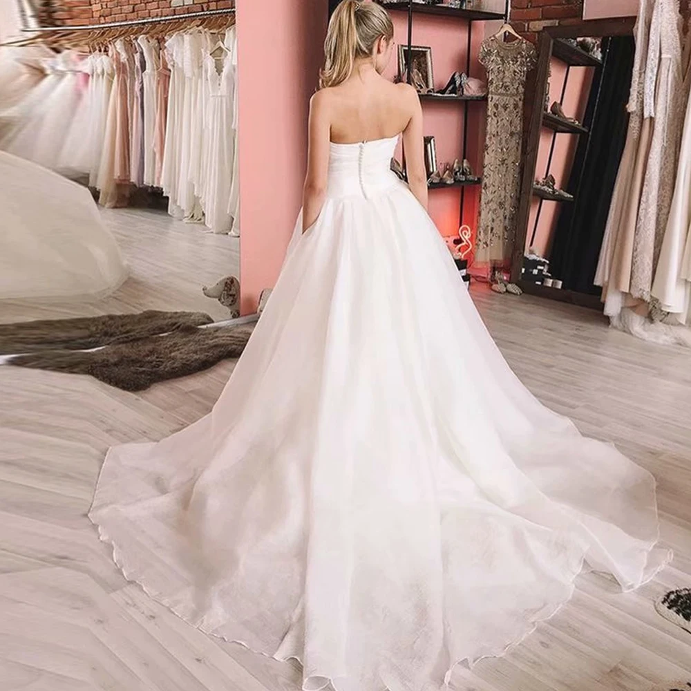 

Miaoduo A Line Wedding Dress 2021 Strapless Plus Size Women Vestidos De Novia Custom Bridal White Ivory Dress