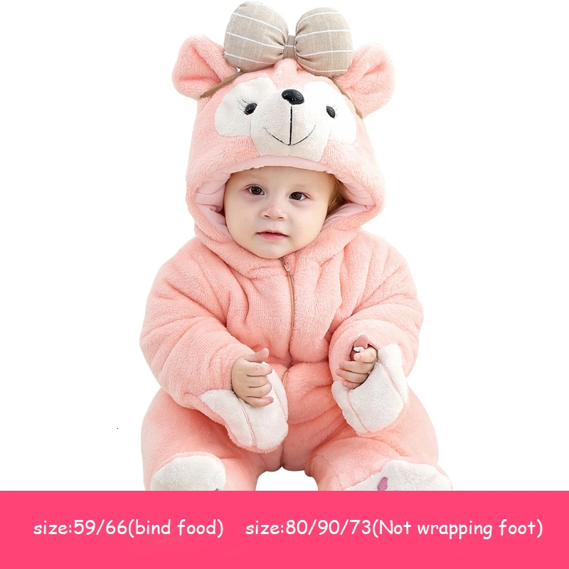 Bear Thickened H3458 Детская одежда для мальчиков и девочек верхняя одежда на осень и зиму цельнокроеное хлопковое пальто для новорожденных 0-3 лет - Цвет: Bear Thickened H3458