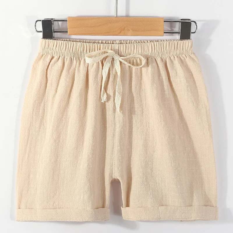 

3-13Year Children Boys Boxer Pants Summer Kids Knee Length Loose Pants Boys Linen Cotton Pants Baby Casual Trousers