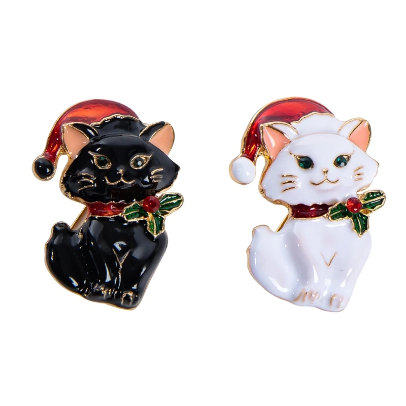 

P82E Fashion Small Cat Brooch with Rhinestone Delicate Shinny Cat Crystal Brooch Pins