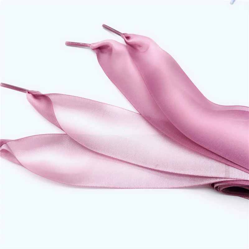 

4cm Wide Gradient fashion Silk Shoelaces Sneaker Shoe Strings Shoe Laces Colorful Satin Silk Ribbon Flat Shoelaces accessories