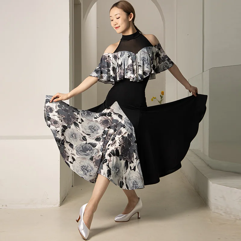 

2021 Woman modern dance dress performance dress national standard dance competition dress Waltz dance Costumes 113