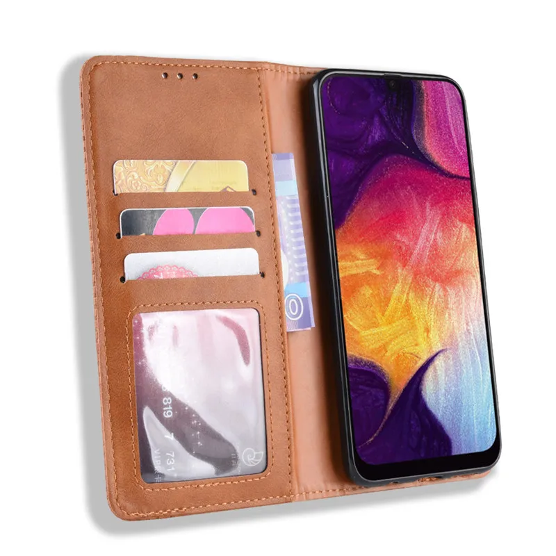 Для samsung Galaxy A50 A30 A10 A70 A40 чехол Винтажный стиль PU кожаный бумажник флип чехол для samsung SM-A505 A305F A105 A70 чехол