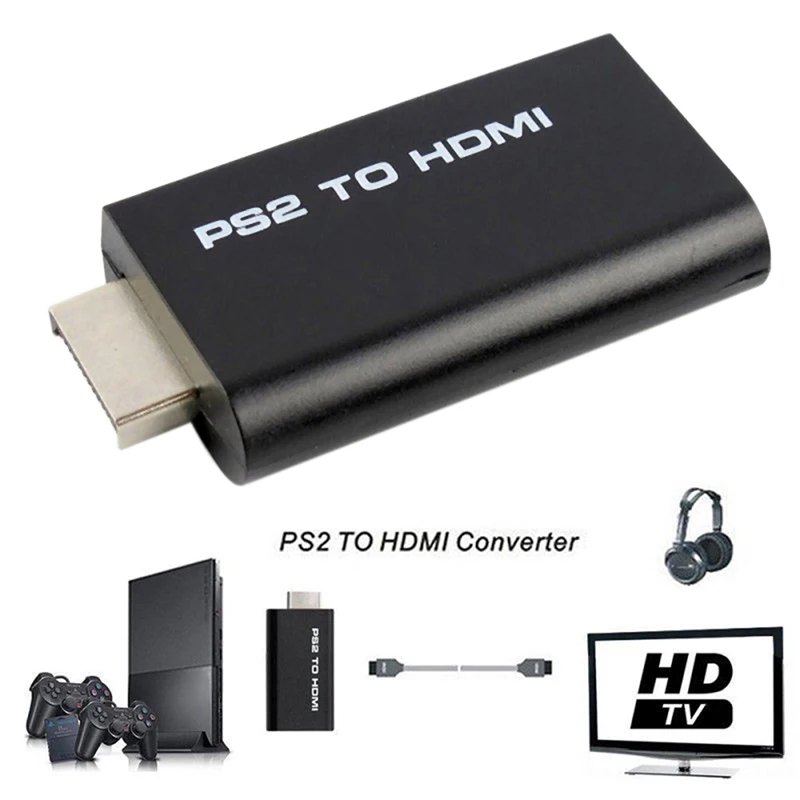 For PS2 to HDMI 480i/480p/576i Ypbpr USB 5V Audio Video Converter Adapter with 3.5mm Audio Output Support All PS 2 Display Modes