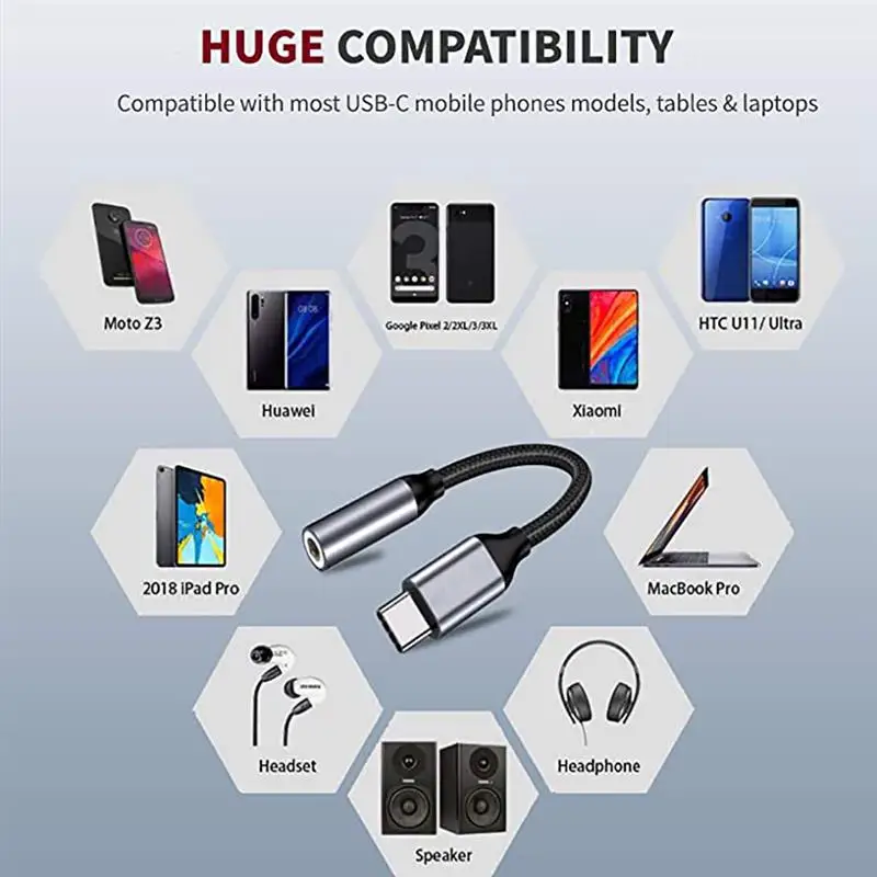 AUX-адаптер для наушников Huawei Mate 20/P30 pro/Xiaomi Mi 8/9/SE | Электроника