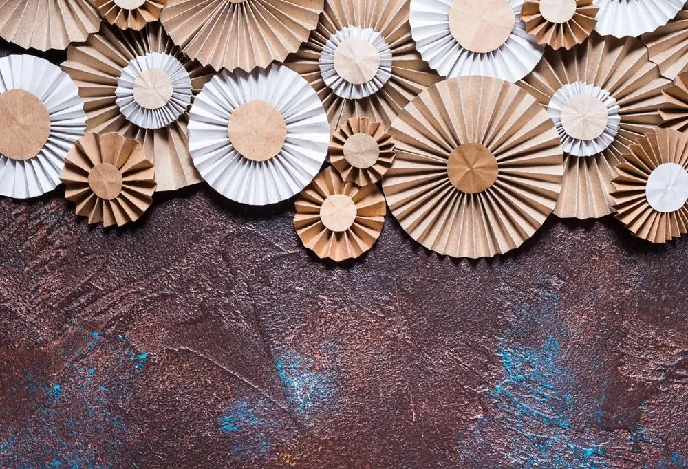 

Photography Backdrop Rustic Vintage Paper Fans Banner Event Portrait Baby Newborn Women Photo Posters Photo Studio Backgrounds