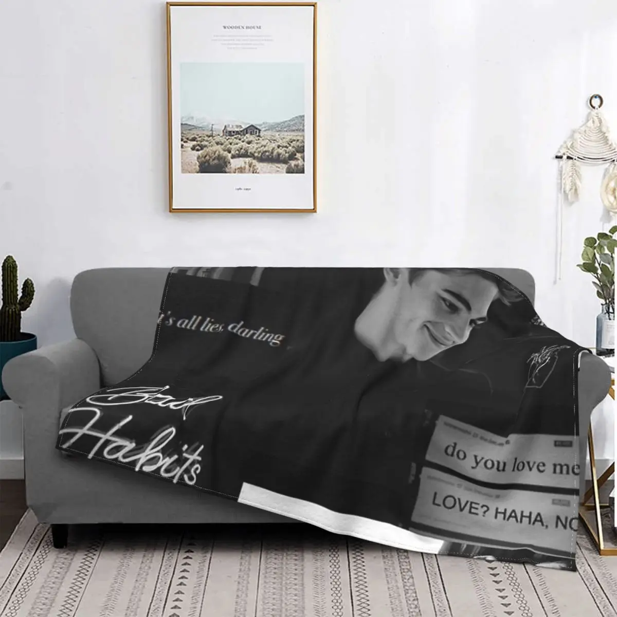 

Hardin Scott-Manta con estampado para cama, colcha a cuadros, manta Doble