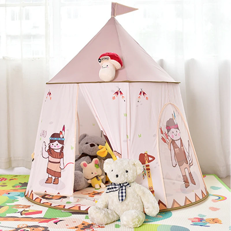 Kid Tent House Portable Princess Castle Present Hang Flag Children Teepee Play Birthday Christmas Gift Dropshipping | Игрушки и хобби