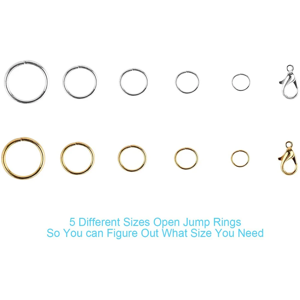 

12 Grid Jewelry Split Rings Kit DIY Jumping Ring Accessories Set Necklace Repair Making Gold Silver Jewelry Making Craft Toys