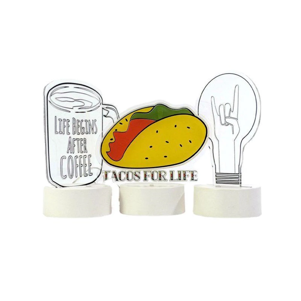 

Carton Children Small Table Lamp LED Decorative Water Cup Pattern Desktop Decorative Eye Protection Bedside Table Lamp Kid Gift