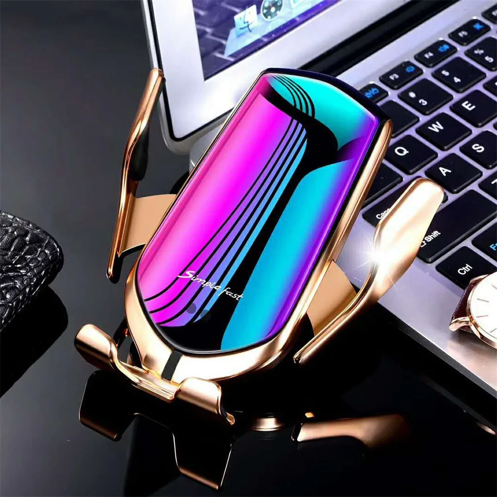 Wireless Charging Automatic Clamping Car Charger Fast Mount for i Phone Sams ung Chargering-L814 | Электроника