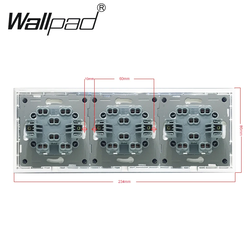 Кнопочный высветильник ель питания с тройной рамкой европейского стандарта 6