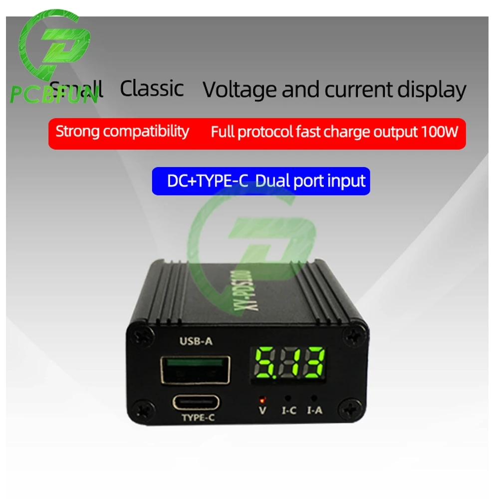 

New PDS100 Mobile Phone Fast Quick Charging Charger Module QC4.0 QC3.0 PD3.0 Type-C DC 12V-28V 100W for Huawei SCP/FCP Apple PD