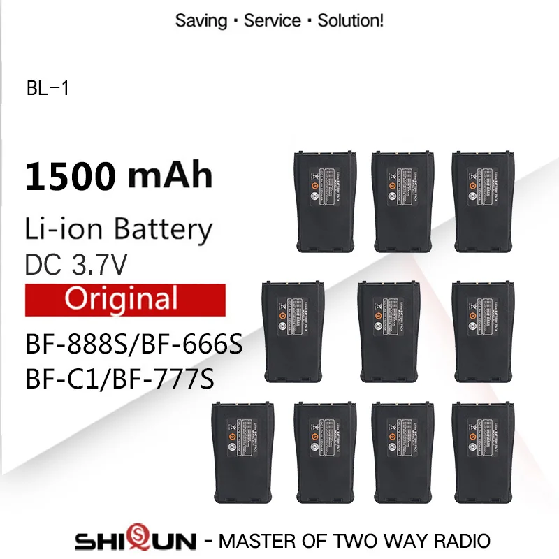 10 PCS Горячая BF-C1 BF-888S Батарея BL-1 для BF-666S совместим с H777 H-777 BF-777S baofeng BF 888s Батарея baofeng 888s аксессуары - Цвет: 10 PCS